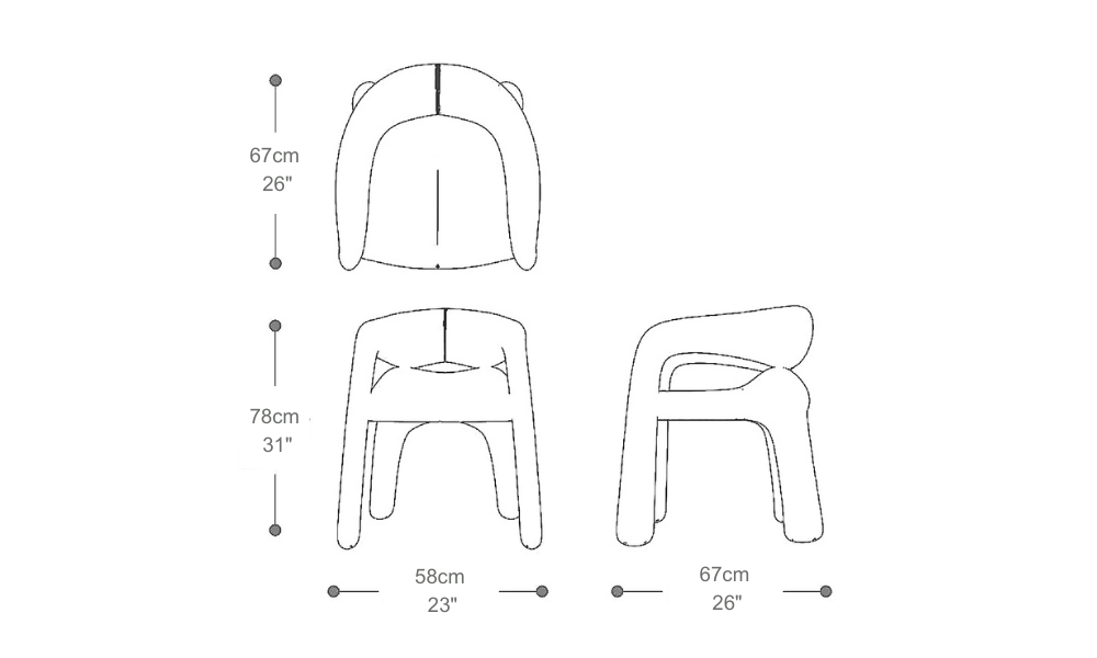 Image of the main dimensions of the product